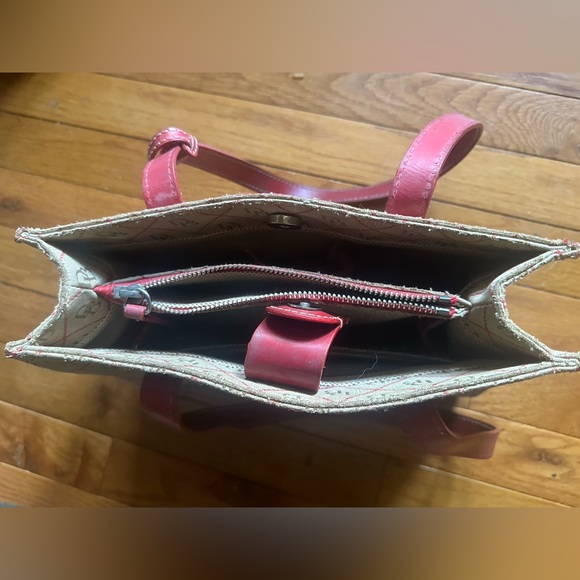 Dooney & Bourke Shoulder Bag Purse Monogram Canvas  W/Leather Trim Handbag - Picture 9 of 11